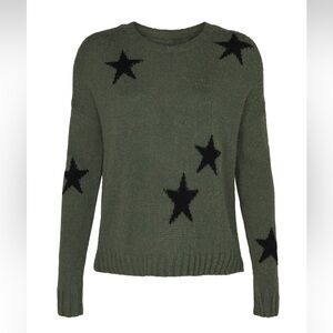 Rails Olive Sweater with Black Star Design